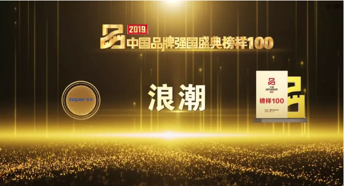 浪潮成功入选2019中国品牌强国盛典榜样100！